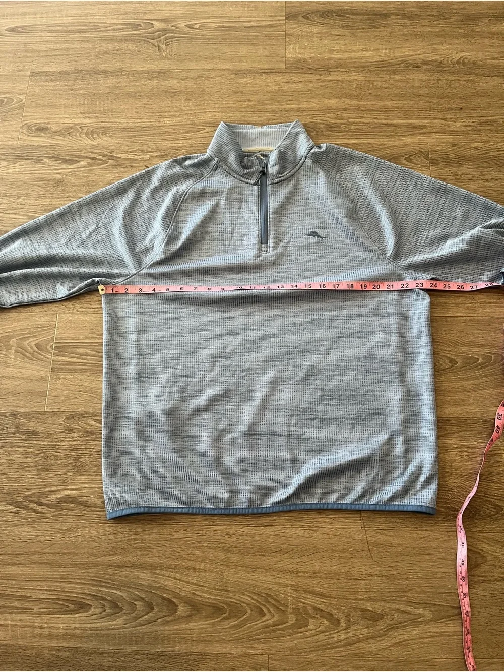 Tommy Bahama Quarter Zip Pullover Sweater IslandZone Mens Large Gray Space Dye